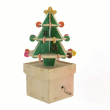 FQ marke holz weihnachtsbaum spieluhr DIY handkurbel weihnachten spieluhr